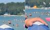 Moment Ukrainian drone kills child sunbathers on Russian beach near Putin's £1billion palace as Kyiv unleashes its most intense bombardment of the war