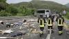 Six dead & 34 injured after camper van smashes into packed tourist bus in horror head-on crash in Italy