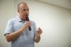 Democrat Jake Johnson, a teacher, tries to solve the difficult math in a red district