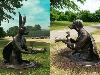 ART!  Public Art – Rabbitwoman & Dogman Paparazzi – in South County