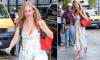 Heather Graham arrives in Paris to film scenes for The White Lotus season four in a summer dress after working on the series in the South of France