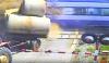 Moment high speed train smashes through hay bales and tractor’s trailer after drunk farmer stops on level crossing