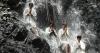 Ascetic training with waterfall ritual draws participants to temple in Osaka Pref.