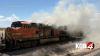Train catches fire in Valencia County