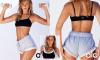 Bella Hadid flexes biceps in bra-top and cheeky sweat shorts for Alo campaign weeks after Lyme disease flareup