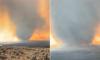 Moment terrifying 'firenado' erupts as historic wildfires scorch 2 million acres across Pacific Northwest