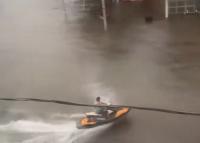(VIDEO) Norfolk Business Owner Rides Jet Ski Through Flooded Streets After Historic Virginia Storm
