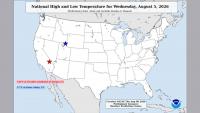 California and Utah Post the Nations Most Extreme Temperature Range as Tecopa Hits 122 Degrees and Peter Sinks Falls to 17 Degrees