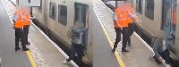 Moment man rushing for train falls between platform and carriage as holidaymakers urged to travel safely