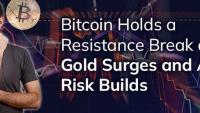 Bitcoin holds a resistance break as gold surges and ALT risk builds