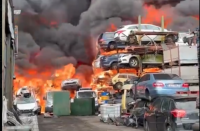 Smoke visible across capital as fire brigades fight massive blaze at scrapyard in north Co Dublin