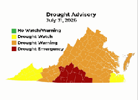 DEQ downgrades drought warning advisories for some parts of Virginia