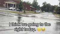 In Georgia, a driver says 'I'll take the long way home' as flash flooding blocks his route