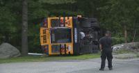 4 people hospitalized after school bus rolls over in Boston