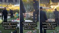 California firefighters wrangle rattlesnake hiding among children's backyard toys