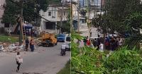 Marianao residents thwart power cut and demand the work order from the Electric Company crew