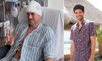 Bachelor in Paradise star Joe Amabile, 40, poses in hospital with bandaged head after undergoing brain surgery