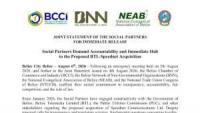 Social Partners Call for BTL-Smart Acquisition to Be Put on Hold
