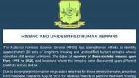 Forensic Service Seeks DNA Matches for 20 Unidentified Remains
