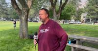 Montana Grizzlies head coach Bobby Kennedy on defensive line