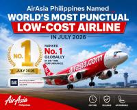 AirAsia Philippines Named World’s Most Punctual Low-Cost Airline in July 2026