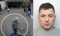 Moment 'devious' thief takes off with luggage containing £175,000 worth of items after telling woman her trousers were dirty as she stood outside London train station