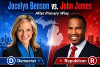 Michigan governor’s race set: Benson to face James in November