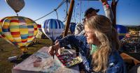 British artist takes to the skies to paint from hot air balloon basket
