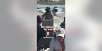 Hippo CHASES tourist boat in Botswana