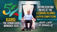 Nevis Pages Congratulates TDC Senior Kaiso Monarch Kairo as He Heads To Leeward Islands Calypso Competition