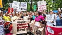 Women protest in Delhi seeking reservation without delimitation link