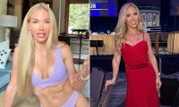 Chiefs heiress Gracie Hunt flaunts her shredded abs in blue bikini during rural vacation