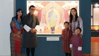 Queen Jetsun Pema of Bhutan leads her young children in tributes to their grandfather's impressive legacy