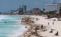 Mexico's nightmare summer: Beaches close as foul-smelling algae engulfs Caribbean coast resorts - and tourists warned over stomach bug
