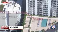 Crane top falls into pool at Miami construction site