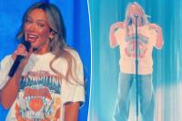 Hilary Duff reps the New York Knicks with championship tee at MSG concert