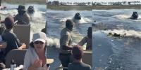 Dramatic video shows massive hippo chasing down boat filled with tourists in African waterway
