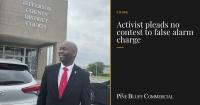 Activist pleads no contest to false alarm charge