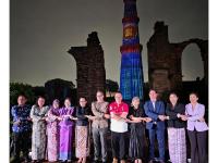 Singapore High Commissioner Simon Wong marks ASEAN Day with first-ever ASEAN flag illumination at Delhi’s Qutub Minar
