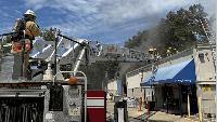 Firefighter injured while battling fire at Vienna business A firefighter was hospitalized after battling a fire at a Vienna business Friday afternoon, according to Fairfax County Fire and Rescue.