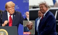 Trump's hair-raising appearance in Las Vegas sends online sleuths into a frenzy over president's impossible glow-up