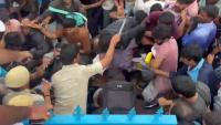 Hyderabad Police use force to control crowd at Saroornagar job drive