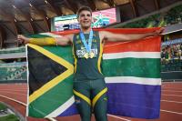 Jan-Hendrik Heymans saves best for last to win javelin gold in Eugene
