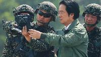 Taiwan president oversees coastal strike drill