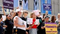Supporters of Sophie Cunningham hold rally outside of Indiana Fever vs Chicago Sky game