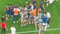 Newcastle boss Matthias Jaissle in fiery debut brawl vs Valencia as Anthony Elanga stretchered off after horror tackle