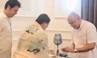 Biplab Deb meets BJP leader B.L. Santhosh in Delhi, seeks blessings for newly married life