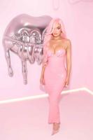 Kylie Jenner Stuns in Plunging Bodycon Dress and Feathery Kitten Heels for Early 29th Birthday Celebration