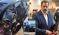 Labor MP Ed Husic breaks his silence after his Tesla was hit by a B-double truck in terrifying crash that left him in hospital