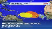 National Hurricane Center monitoring two tropical disturbances in the Atlantic